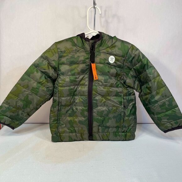 NWT OKIE DOKIE GREEN CAMO DINOSAUR OUTERWEAR SIZE 2T - Picture 1 of 10